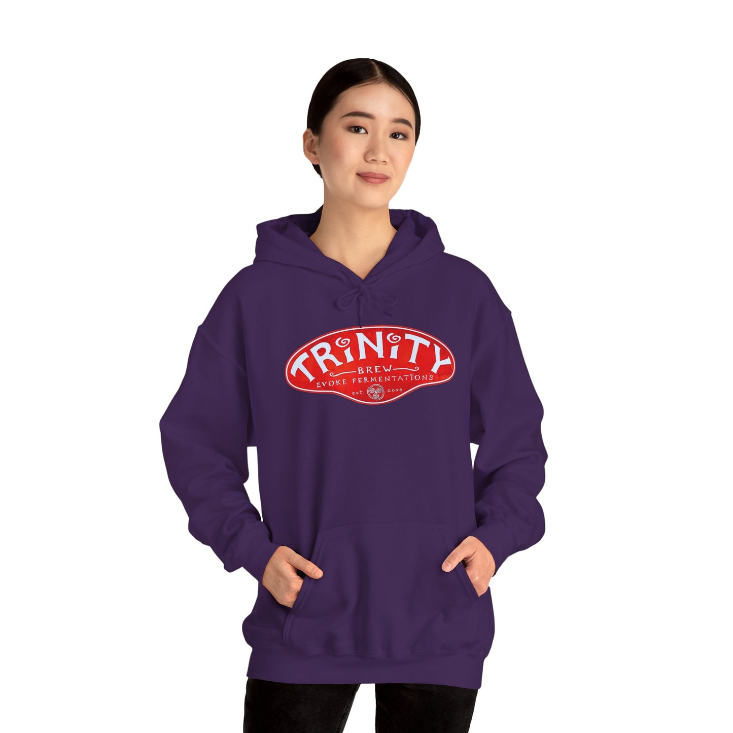 Trinity logo Front with Flo logo back Unisex Heavy Blend™ Hooded Sweatshirt