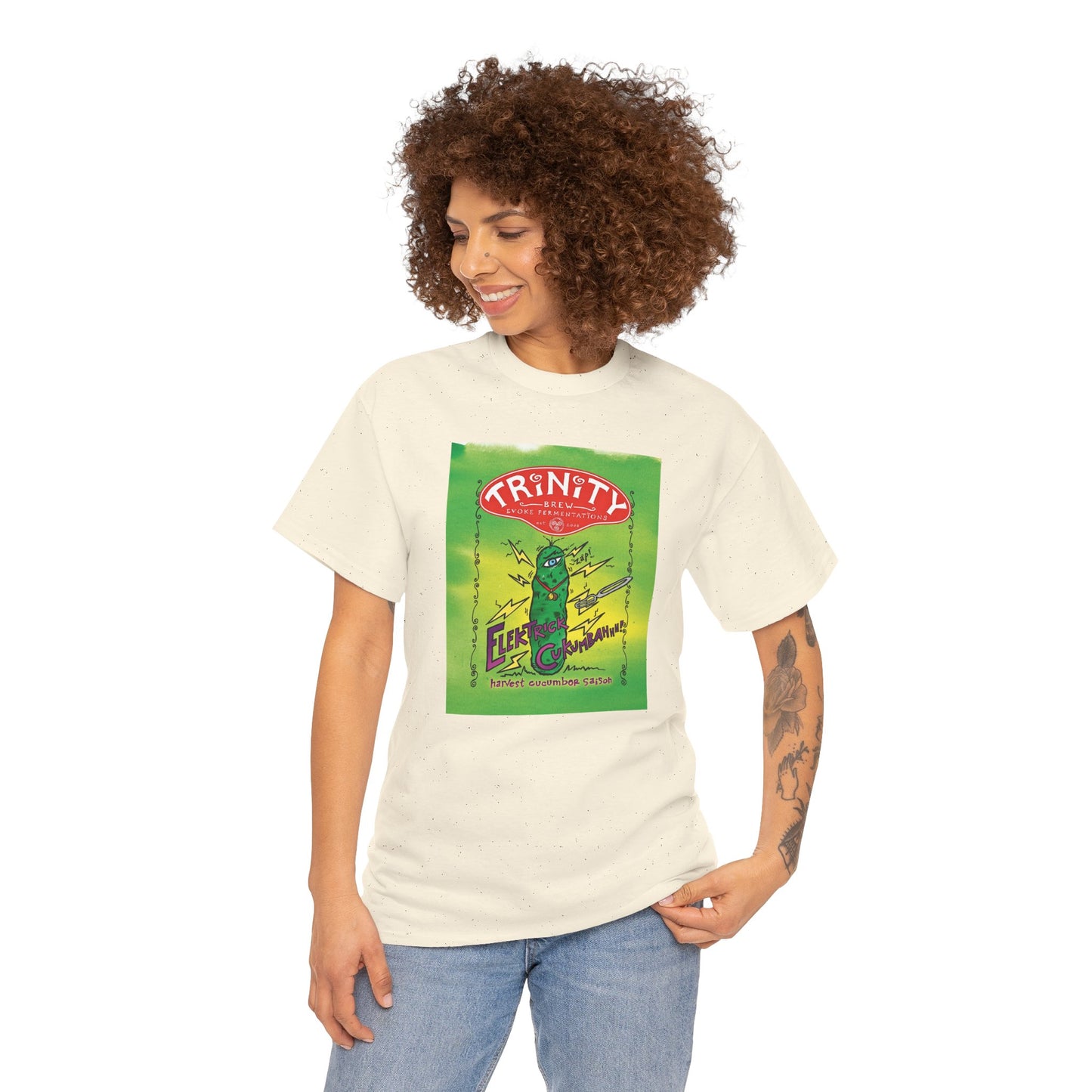 TRiNiTY Electrick Cucumbahh (Lighter Colors) - Unisex Heavy Cotton Tee