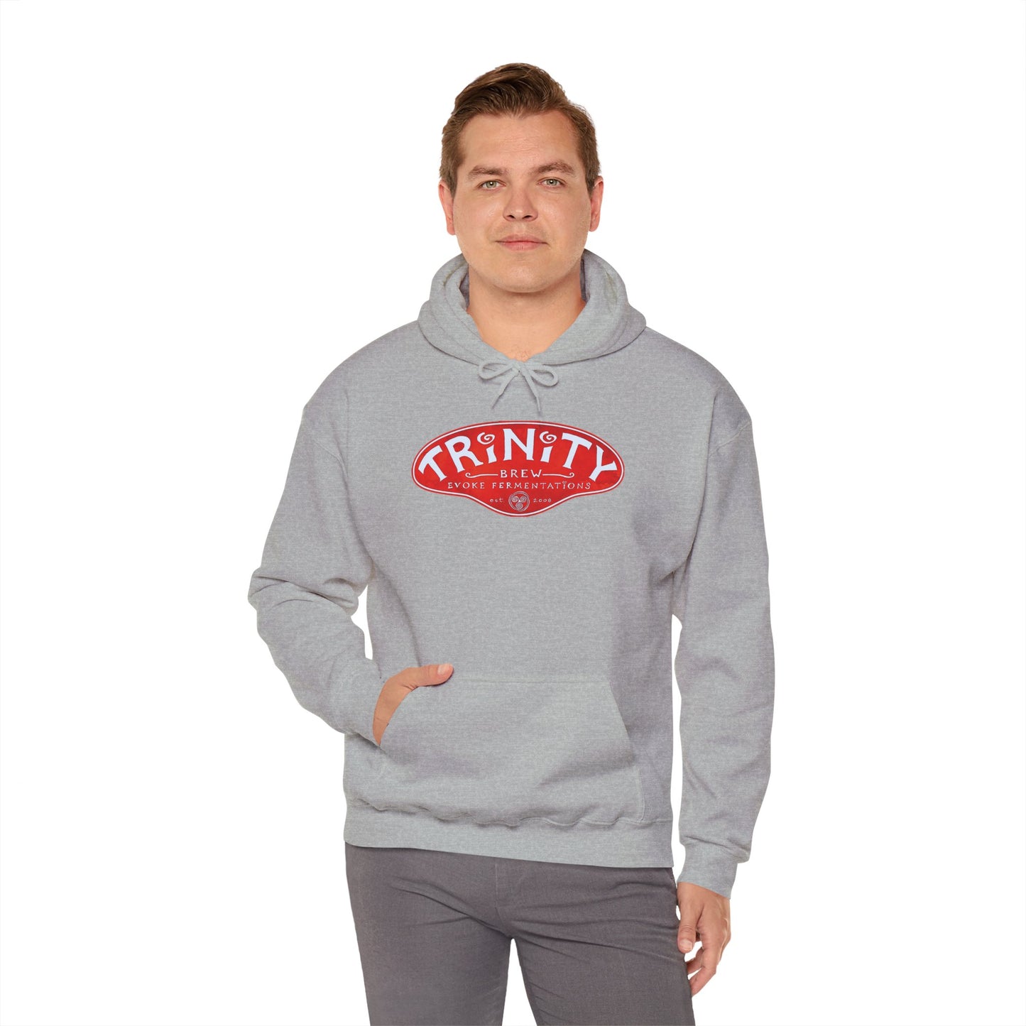 Trinity logo Front with Flo logo back Unisex Heavy Blend™ Hooded Sweatshirt