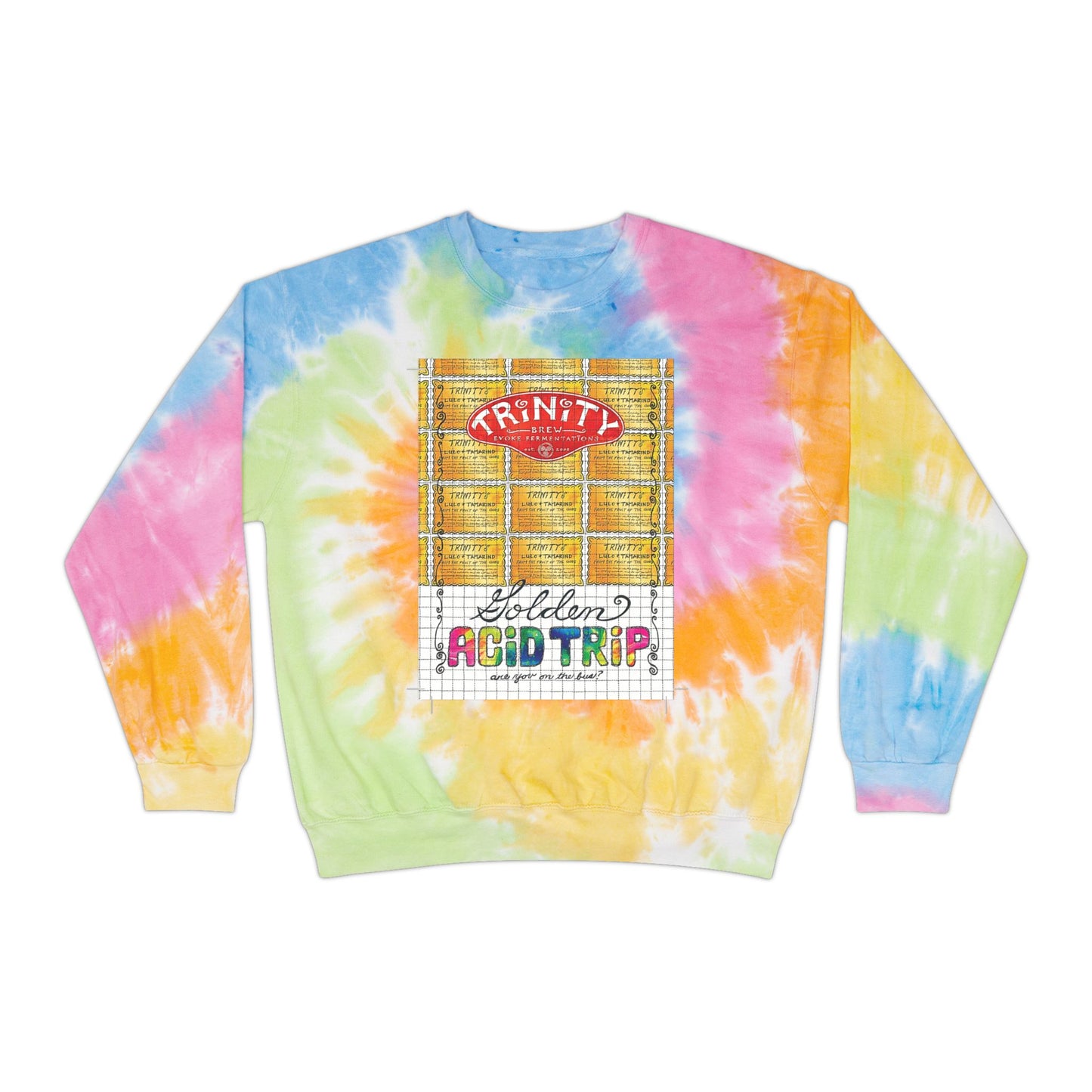 TRiNiTY Sour Series/ Golden Acid Trip - Unisex Tie-Dye Sweatshirt