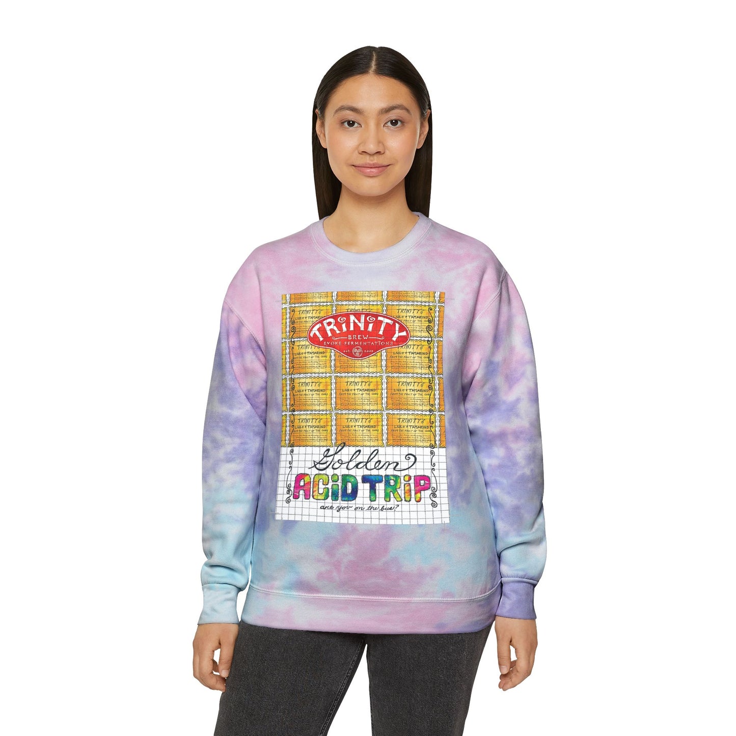 TRiNiTY Sour Series/ Golden Acid Trip - Unisex Tie-Dye Sweatshirt