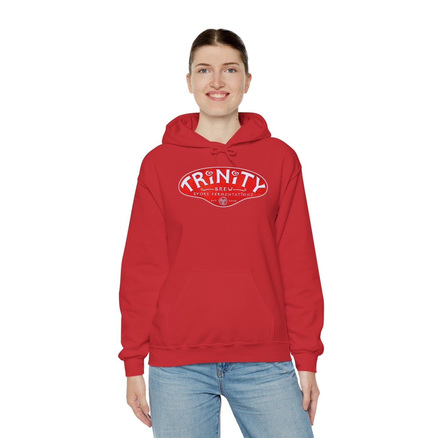 Trinity logo Front with Flo logo back Unisex Heavy Blend™ Hooded Sweatshirt
