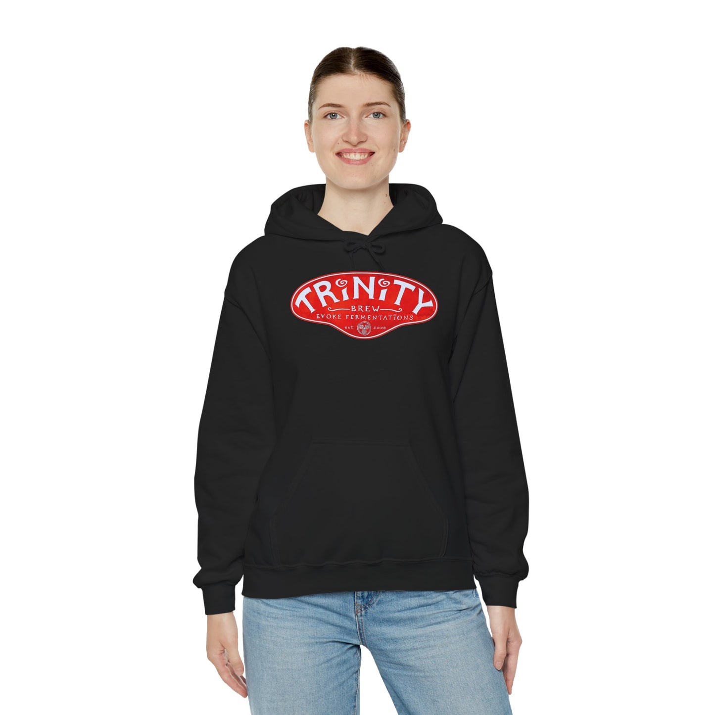 Trinity logo Front with Flo logo back Unisex Heavy Blend™ Hooded Sweatshirt