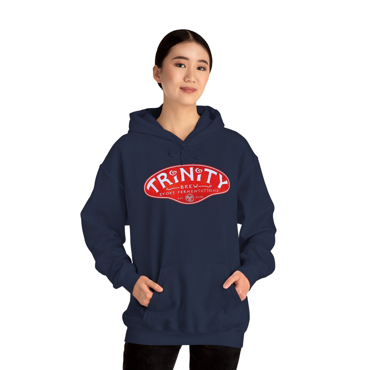 Trinity logo Front with Flo logo back Unisex Heavy Blend™ Hooded Sweatshirt