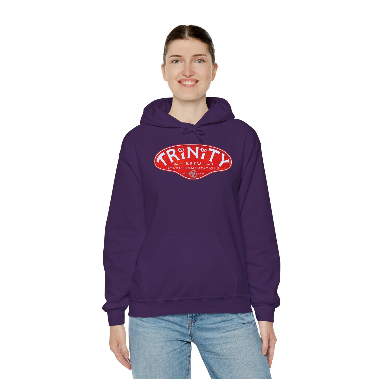 Trinity logo Front with Flo logo back Unisex Heavy Blend™ Hooded Sweatshirt