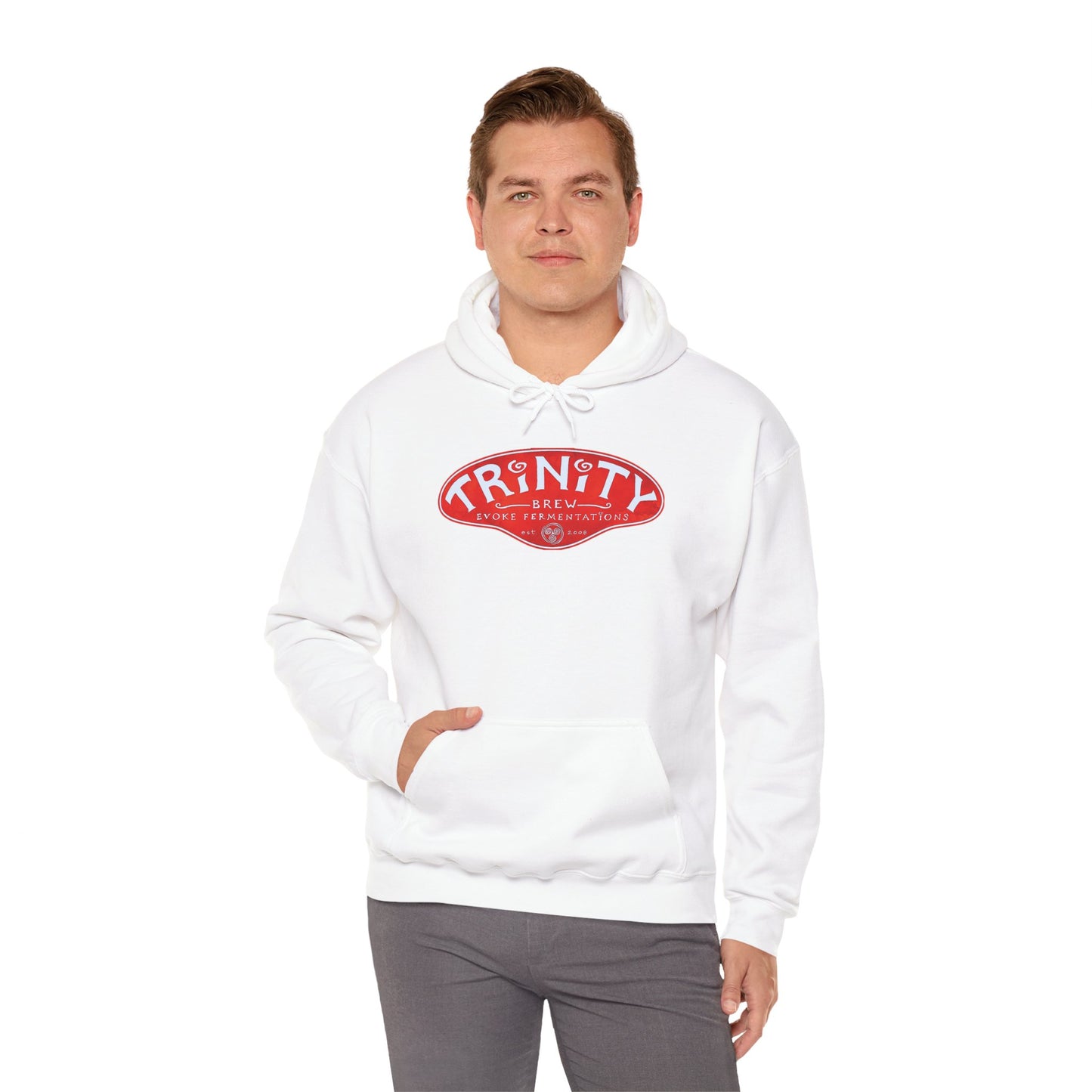Trinity logo Front with Flo logo back Unisex Heavy Blend™ Hooded Sweatshirt