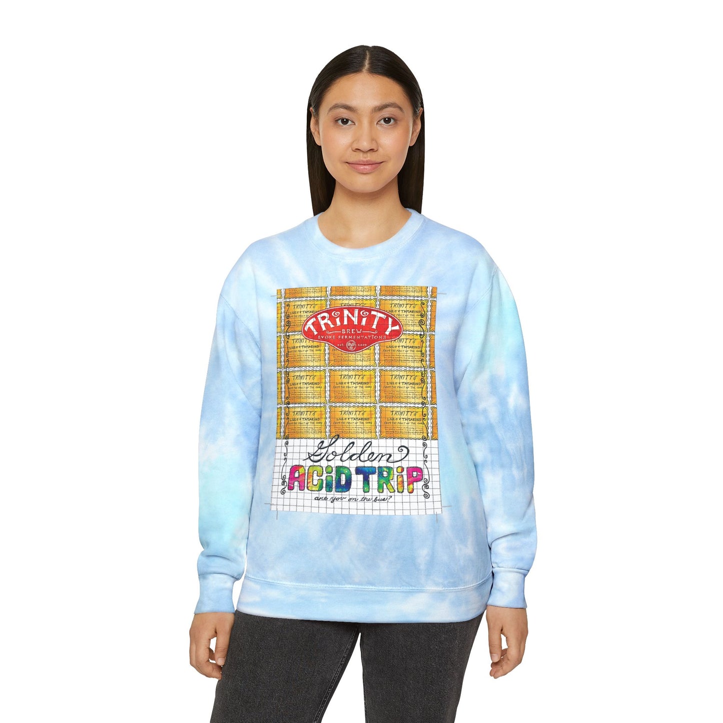 TRiNiTY Sour Series/ Golden Acid Trip - Unisex Tie-Dye Sweatshirt
