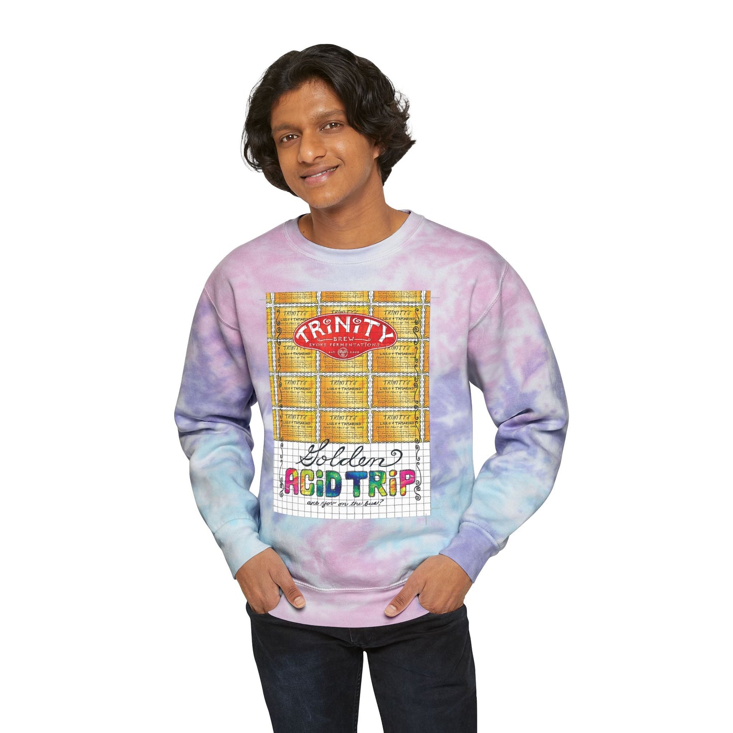 TRiNiTY Sour Series/ Golden Acid Trip - Unisex Tie-Dye Sweatshirt