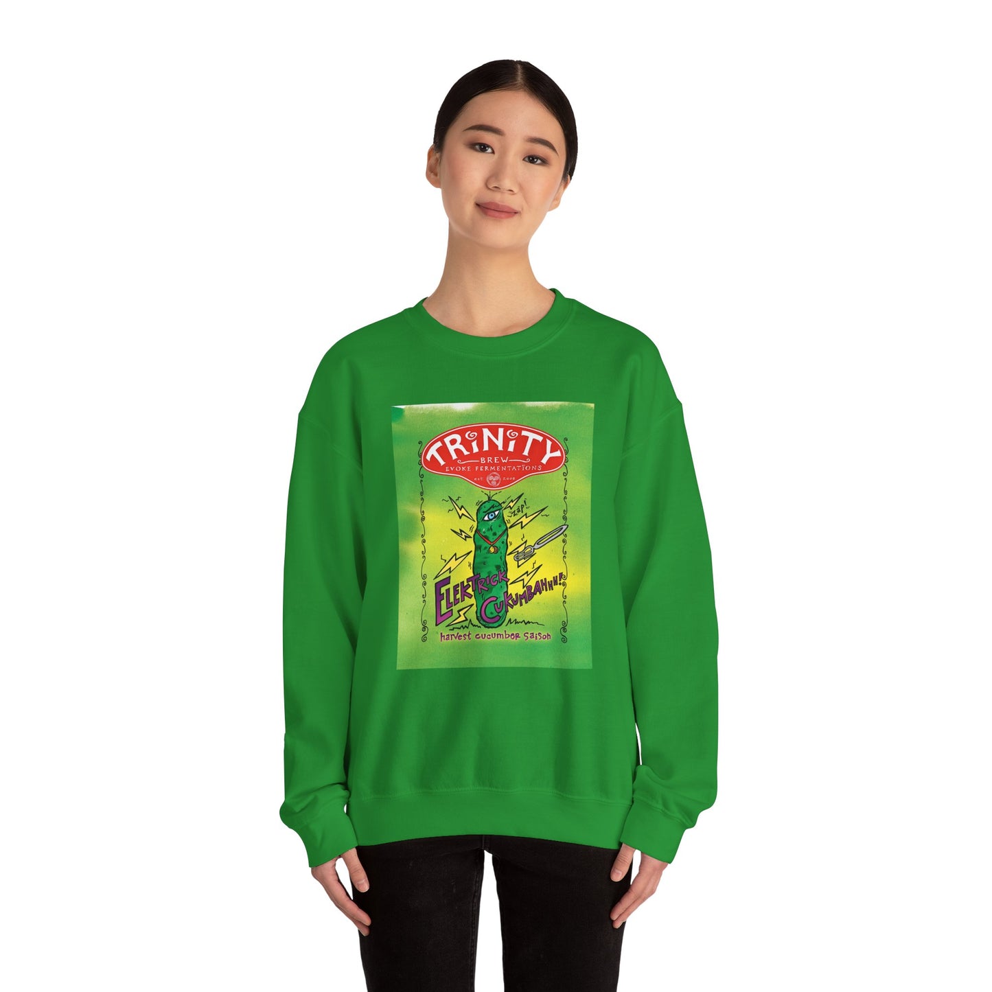 TRiNiTY Electrick Cukumbahh (Lighter Colors) - Unisex Heavy Blend™ Crewneck Sweatshirt