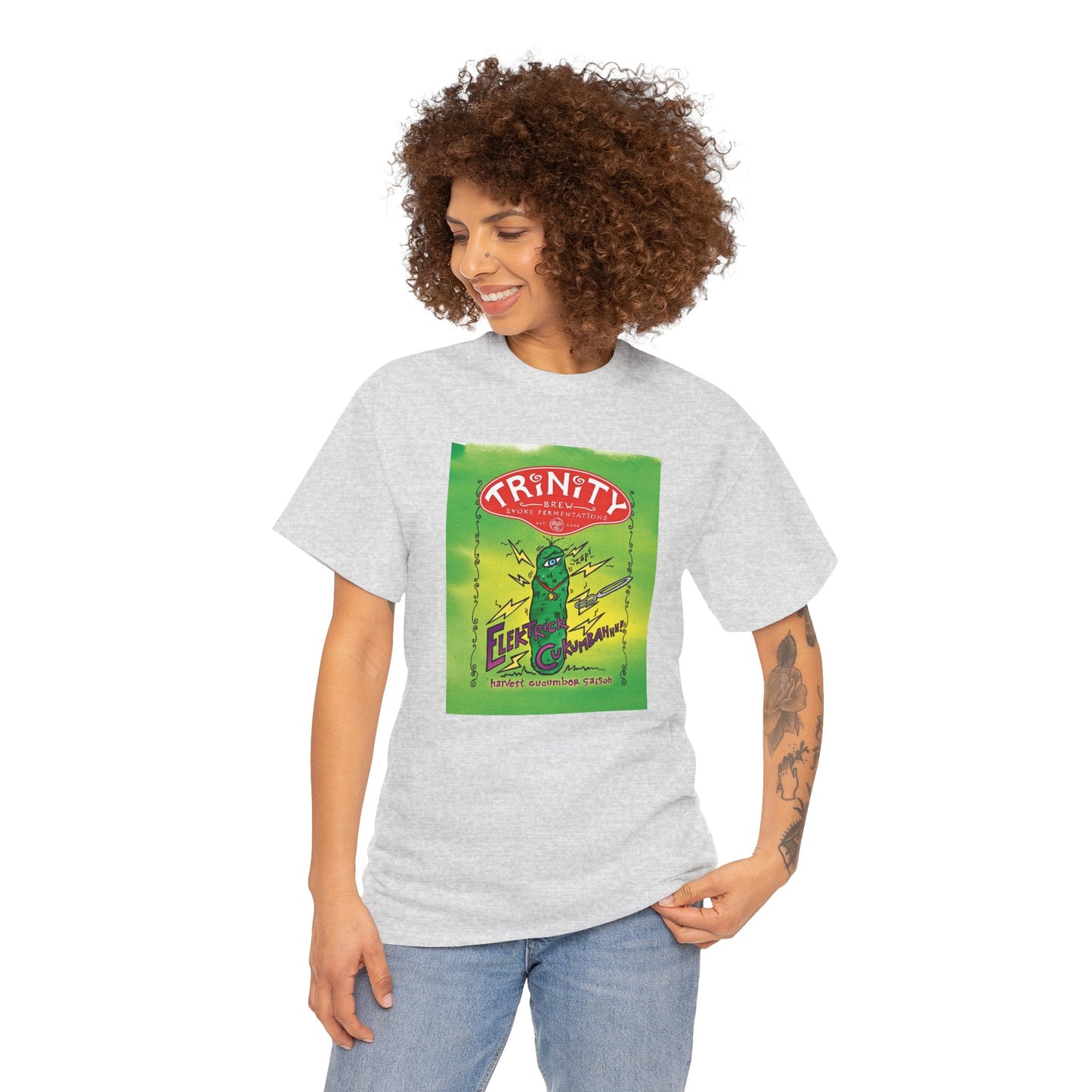 TRiNiTY Electrick Cucumbahh (Lighter Colors) - Unisex Heavy Cotton Tee