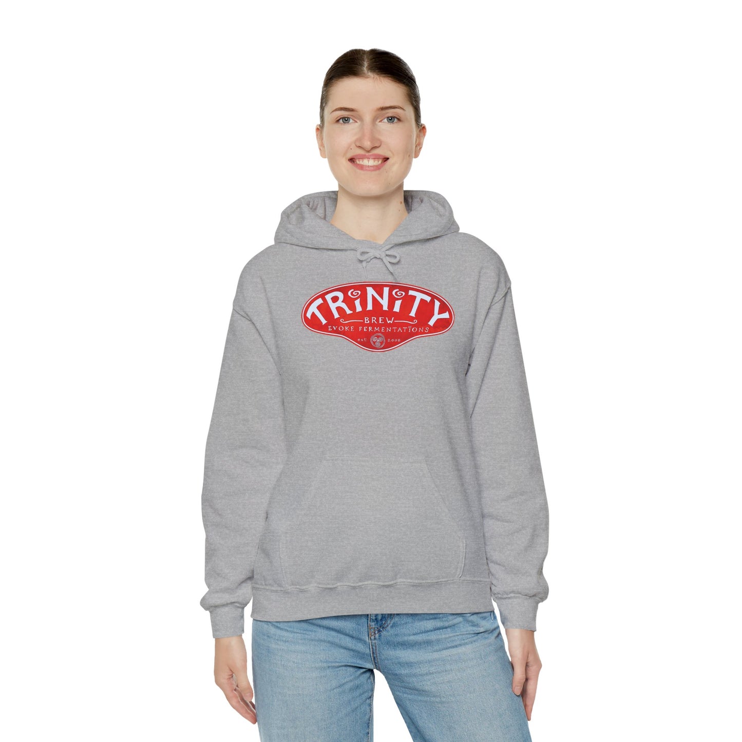 Trinity logo Front with Flo logo back Unisex Heavy Blend™ Hooded Sweatshirt