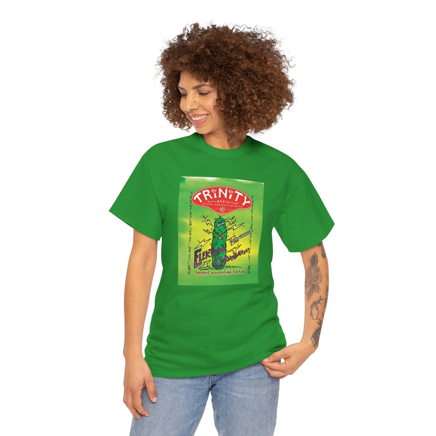 TRiNiTY Electrick Cucumbahh (Lighter Colors) - Unisex Heavy Cotton Tee