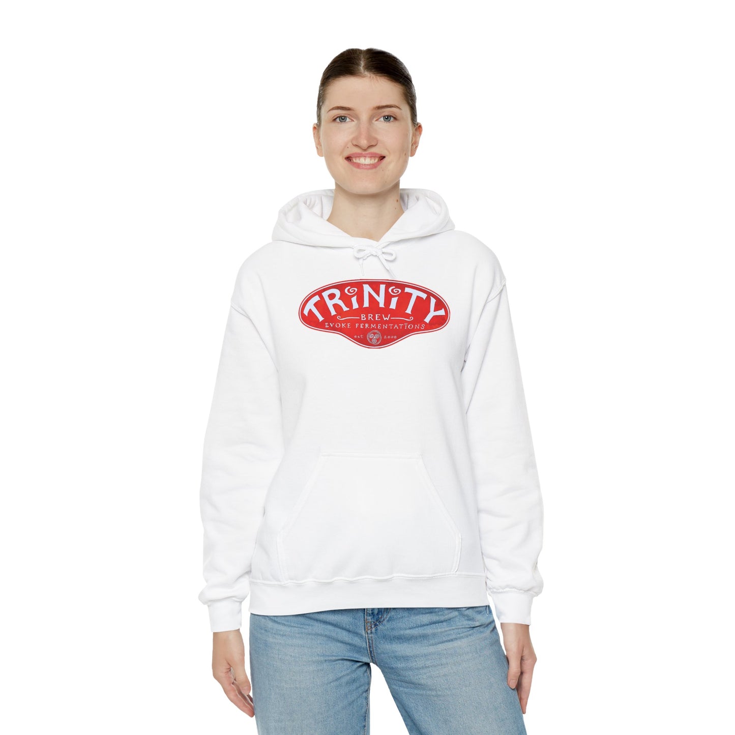 Trinity logo Front with Flo logo back Unisex Heavy Blend™ Hooded Sweatshirt
