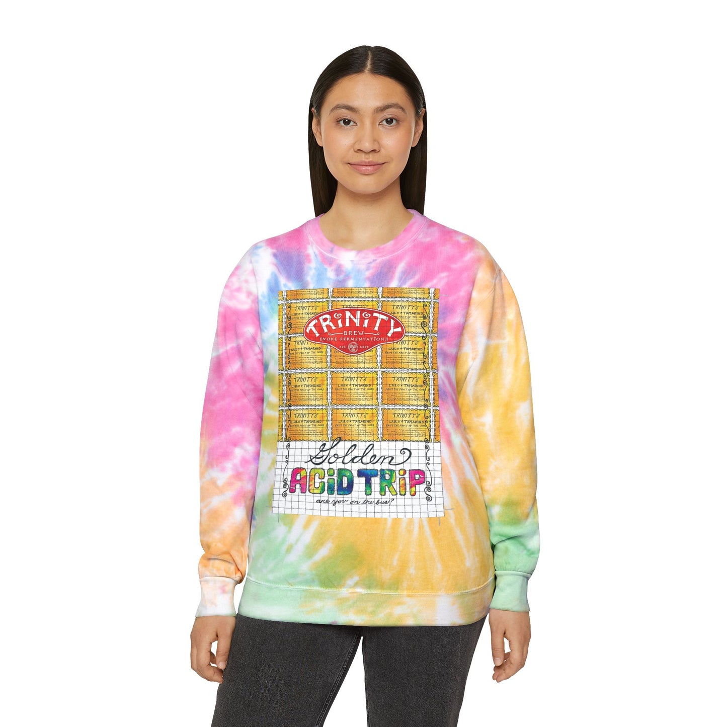 TRiNiTY Sour Series/ Golden Acid Trip - Unisex Tie-Dye Sweatshirt
