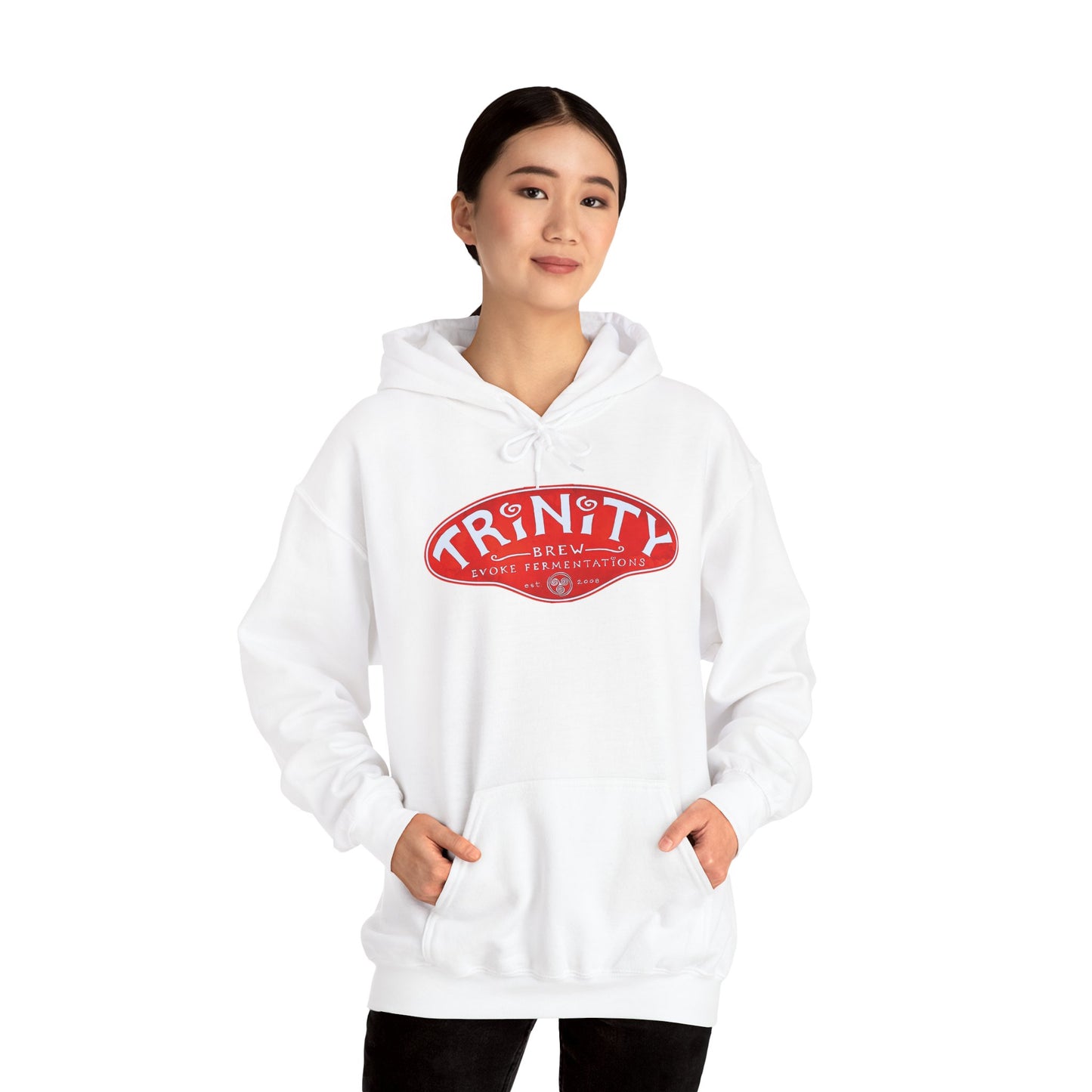 Trinity logo Front with Flo logo back Unisex Heavy Blend™ Hooded Sweatshirt