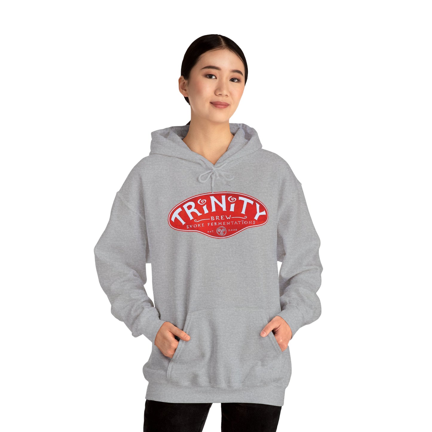 Trinity logo Front with Flo logo back Unisex Heavy Blend™ Hooded Sweatshirt