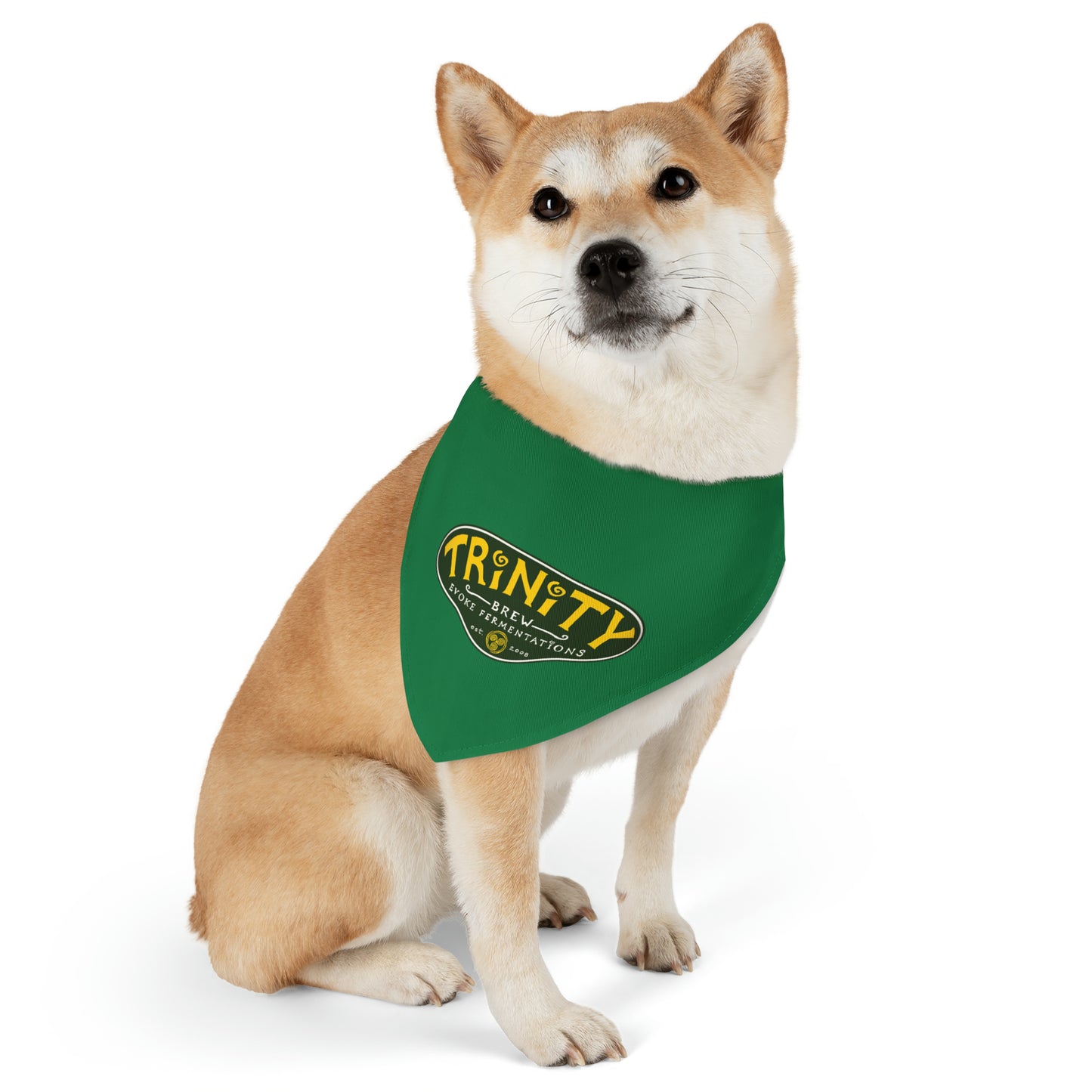 TRiNiTY Classic Logo Green/ Gold - Pet Bandana Collar