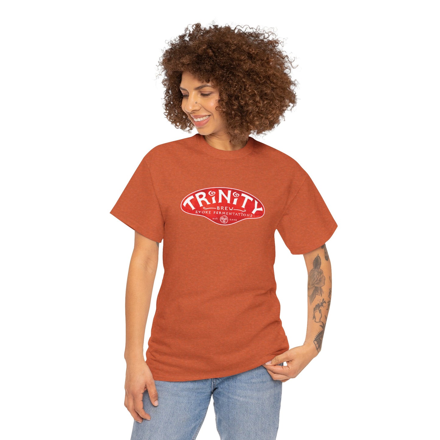 TRiNiTY Classic Logo RED - Unisex Heavy Cotton Tee