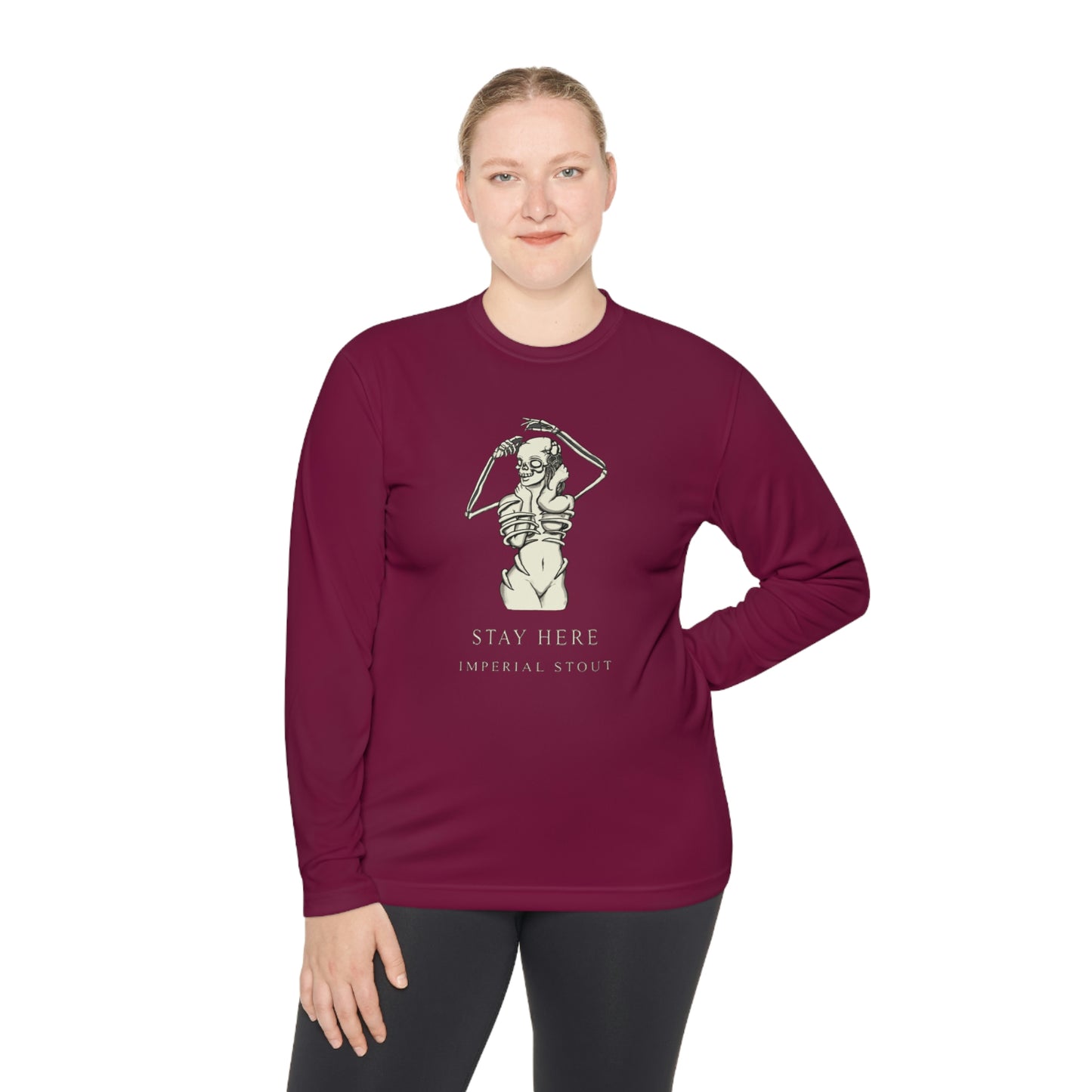 Stay Here Imperial Stout Unisex Lightweight Long Sleeve Tee