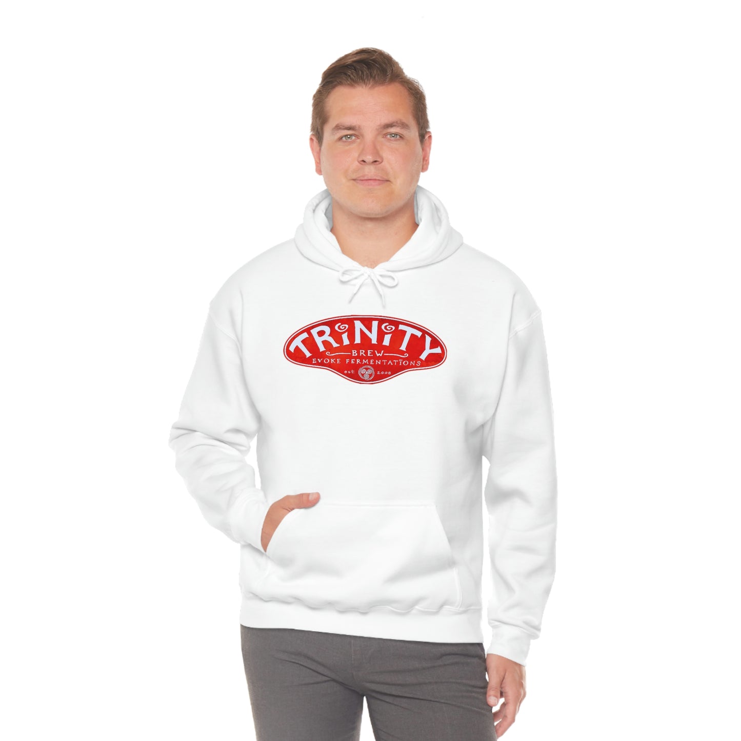 Trinity logo Front with Flo logo back Unisex Heavy Blend™ Hooded Sweatshirt