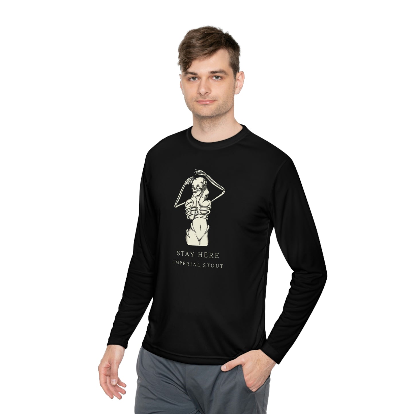 Stay Here Imperial Stout Unisex Lightweight Long Sleeve Tee