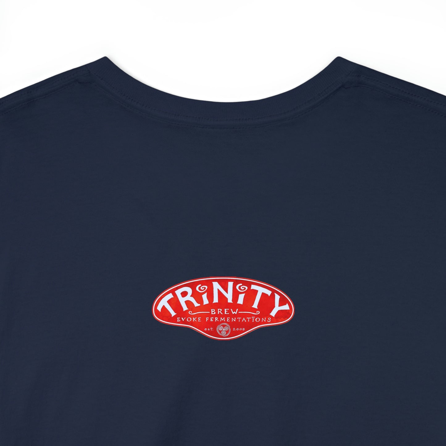 TRiNiTY Book Arch (Red Logo on Back) - Unisex Heavy Cotton Tee