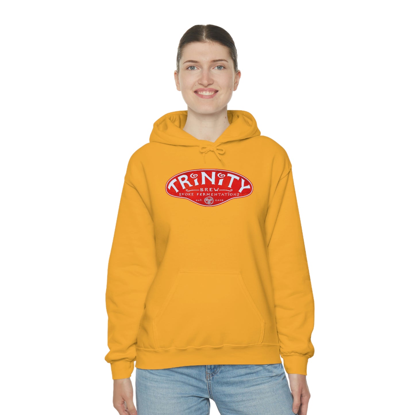 Trinity logo Front with Flo logo back Unisex Heavy Blend™ Hooded Sweatshirt