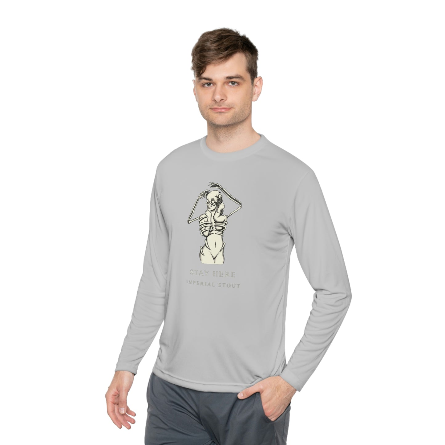 Stay Here Imperial Stout Unisex Lightweight Long Sleeve Tee