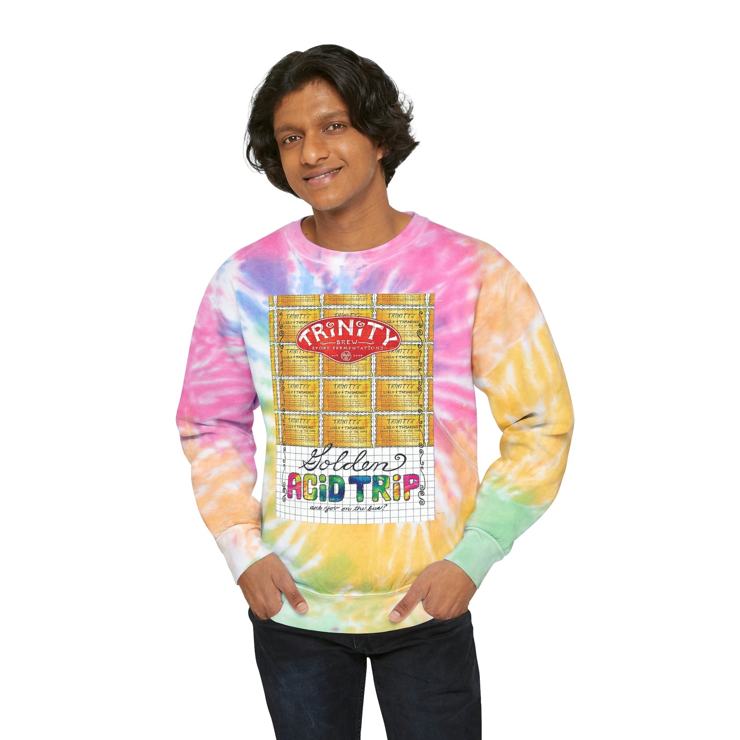 Golden Acid Trip Unisex Tie-Dye Sweatshirt