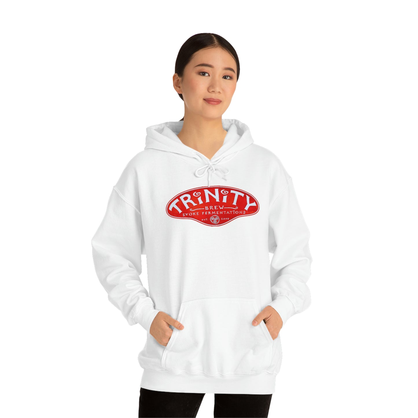 Trinity logo Front with Flo logo back Unisex Heavy Blend™ Hooded Sweatshirt