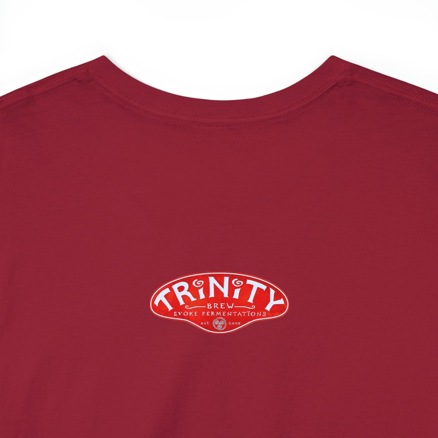 TRiNiTY Book Arch (Red Logo on Back) - Unisex Heavy Cotton Tee