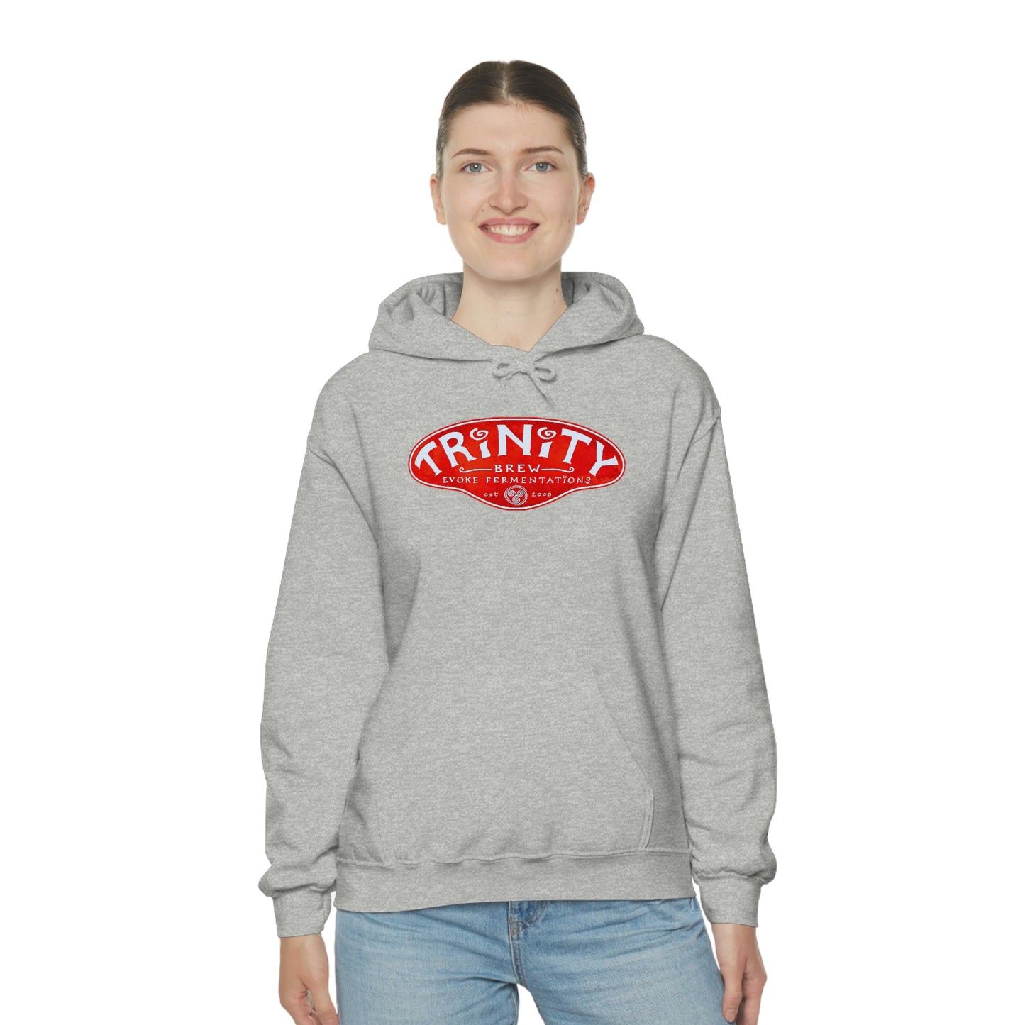 Trinity logo Front with Flo logo back Unisex Heavy Blend™ Hooded Sweatshirt