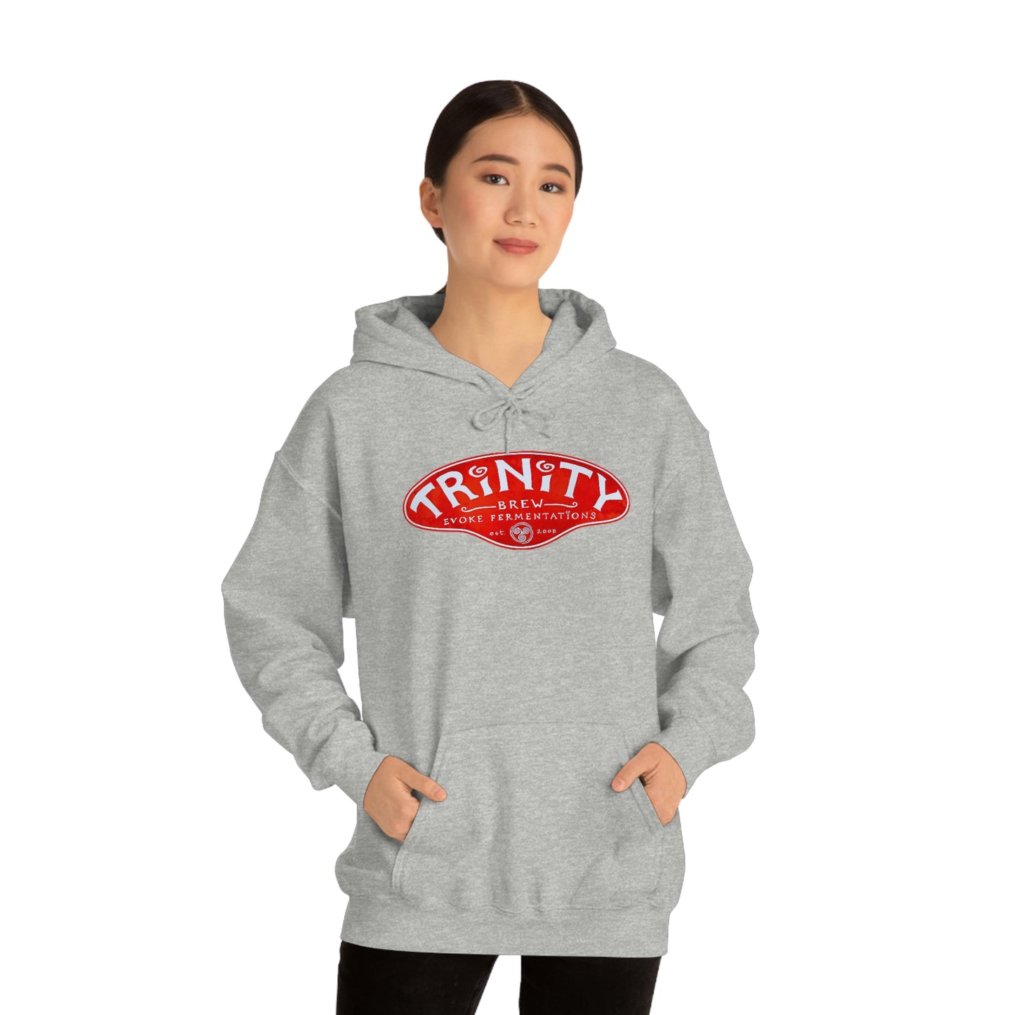 Trinity logo Front with Flo logo back Unisex Heavy Blend™ Hooded Sweatshirt